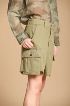 Judy bermuda cargo mujer en panamá flameado de algodón relaxed fit