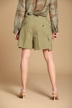 Judy bermuda cargo mujer en panamá flameado de algodón relaxed fit