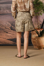 Judy bermuda cargo femme en twill de coton motif camouflage sable Relaxed fit