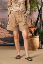 New York 1 Pinces Cargo Bermuda Cargo Damen in leichtem Baumwolltwill Relaxed Fit