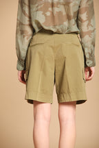 New York 1 Pinces Cargo bermuda cargo mujer en sarga ligera de algodón relaxed fit