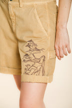 Baltimora bermuda cargo donna in panama fiammata relaxed fit