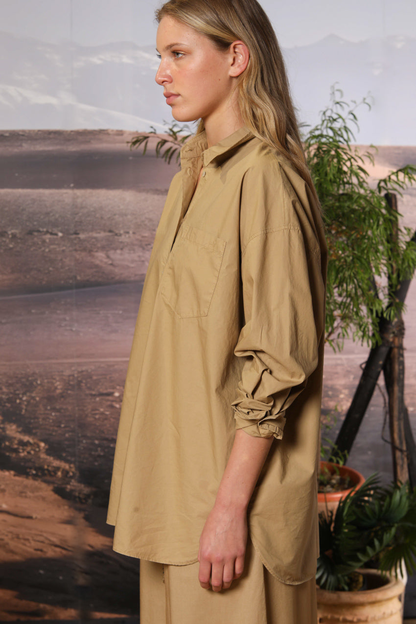 Lauren camisa de mujer de manga larga en popelina