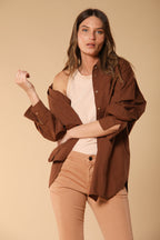 Lauren camisa de mujer de manga larga en popelina