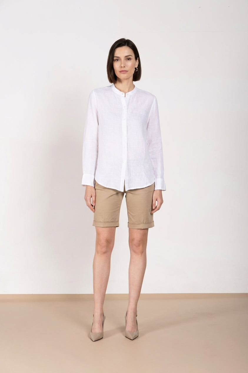 Delhi chemise femme à manches longues en toile de lin