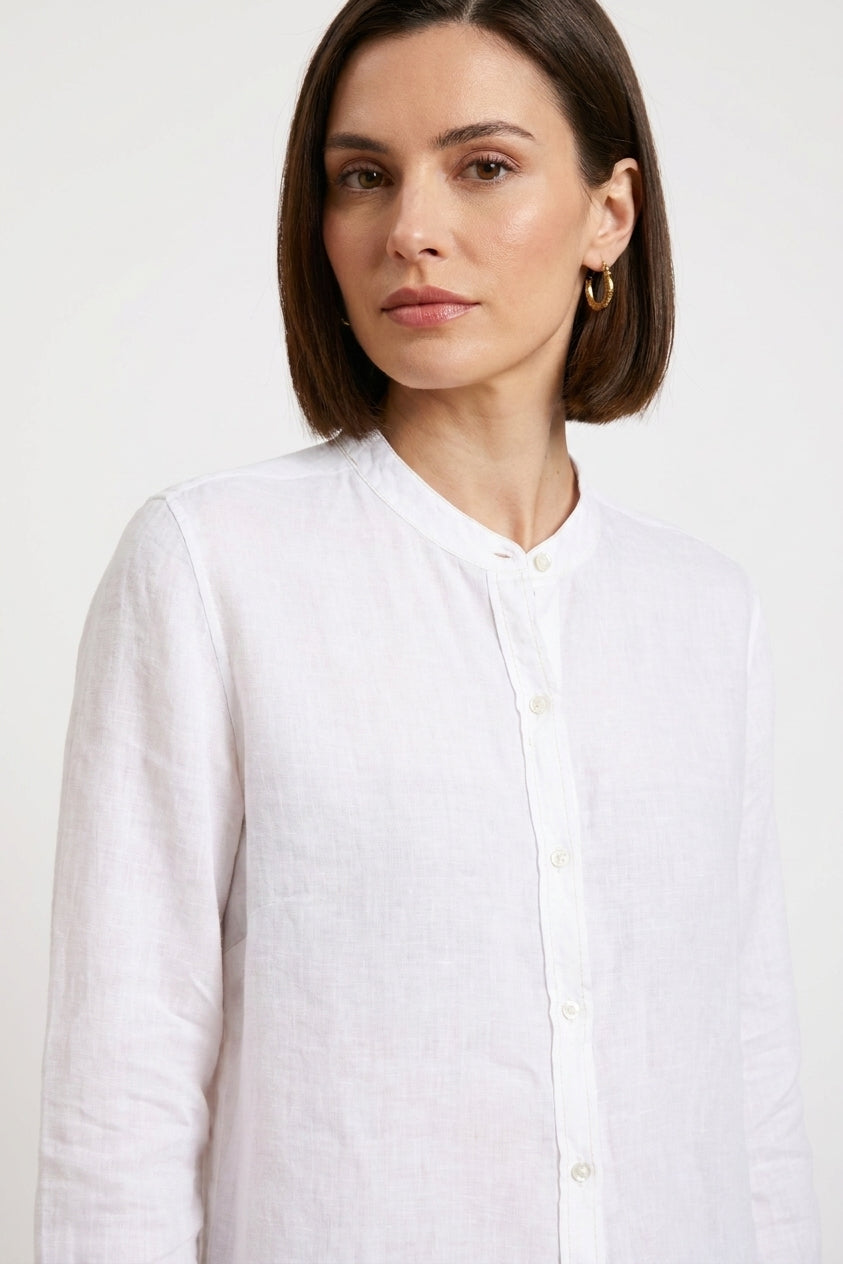Delhi chemise femme à manches longues en toile de lin