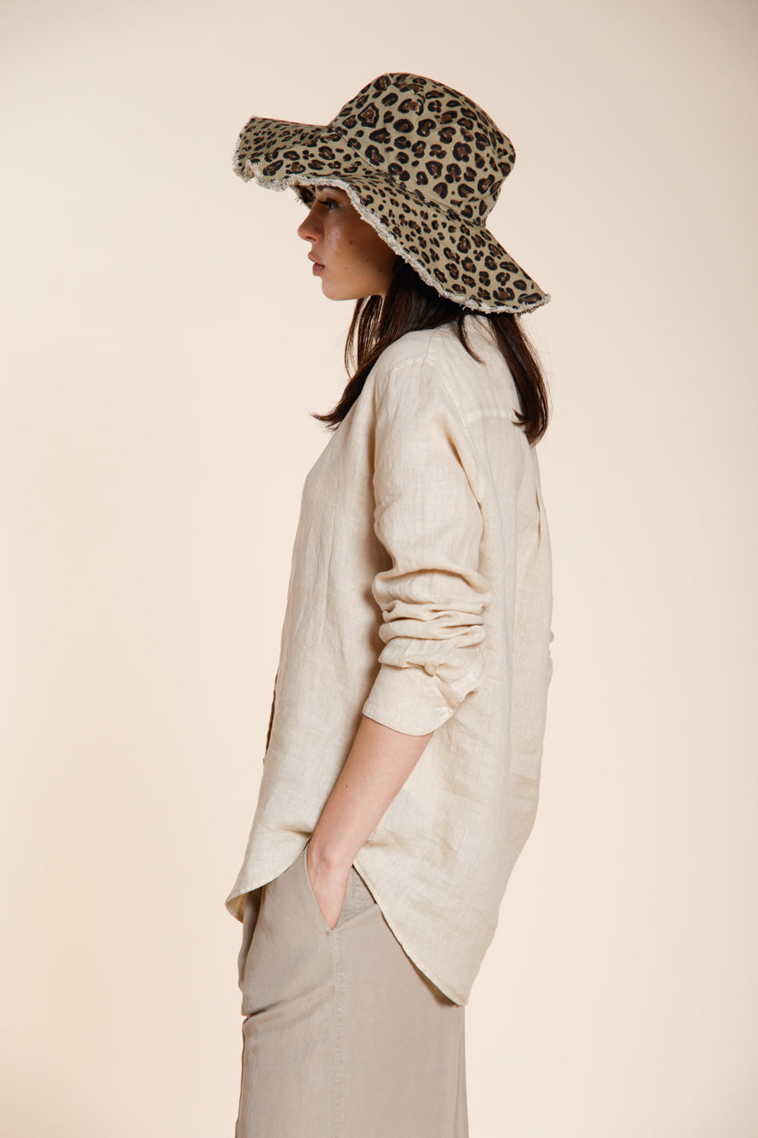Delhi camisa mujer de manga larga en tela de lino