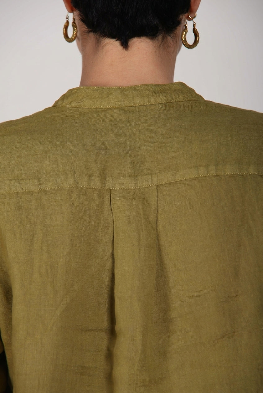 Delhi chemise femme à manches longues en toile de lin