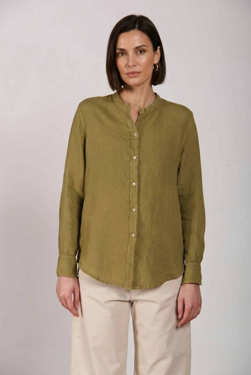 Delhi chemise femme à manches longues en toile de lin