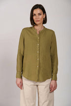 Delhi chemise femme à manches longues en toile de lin