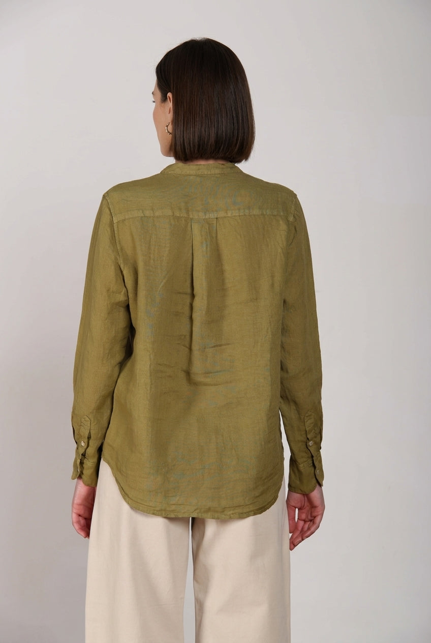 Delhi chemise femme à manches longues en toile de lin