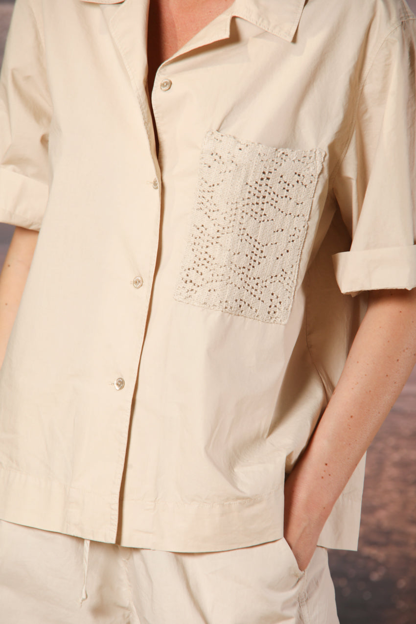 Florida chemise femme à manches courtes en popeline