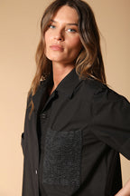 Florida camisa de mujer de manga corta en popelina