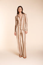 Elaisa camicia donna a manica lunga in maglia fantasia a resca lurex