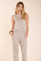 Karina chemise femme sans manches en maille légère