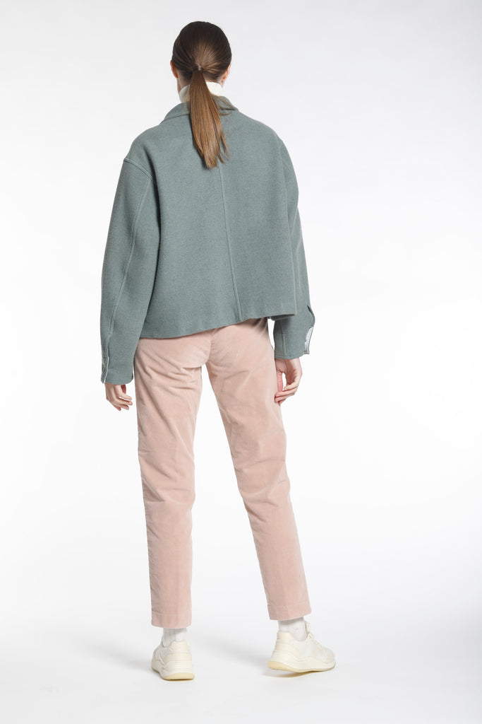 Immagine 5 di giacca da donna modello Irma in panno di lana colore verde acqua di Mason's 