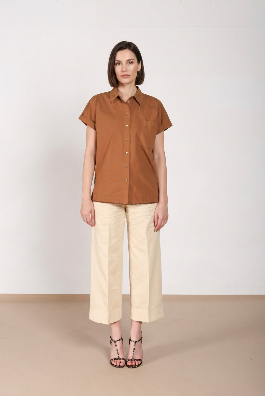 Livia women's shirt short-sleeved in poplin