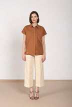 Livia women's shirt short-sleeved in poplin