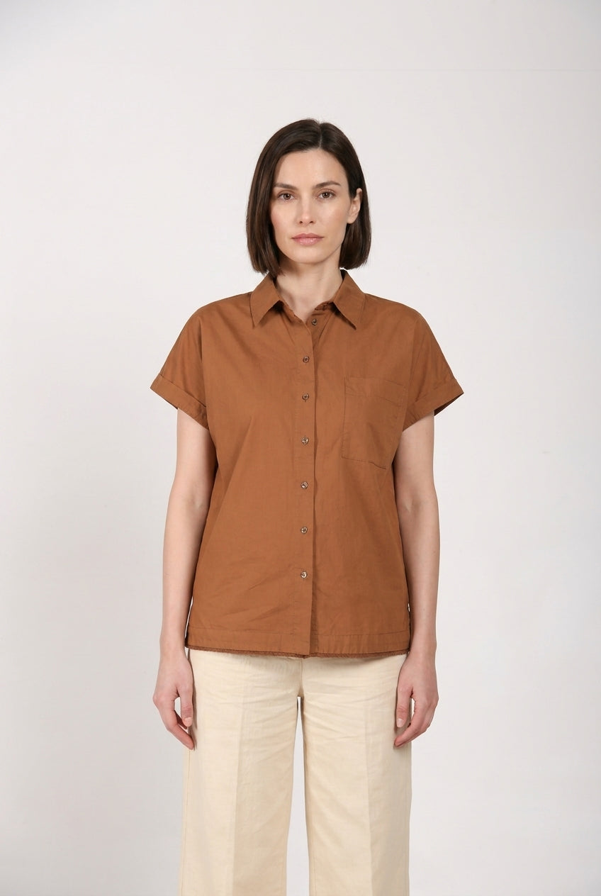 Livia chemise femme à manches courtes en popeline