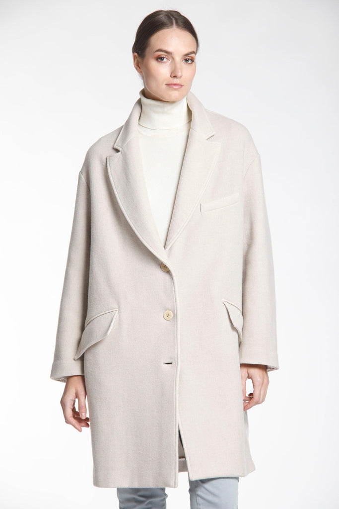 Immagine 1 di cappotto da donna in lana color ghiaccio modello Isabel Coat di Mason's