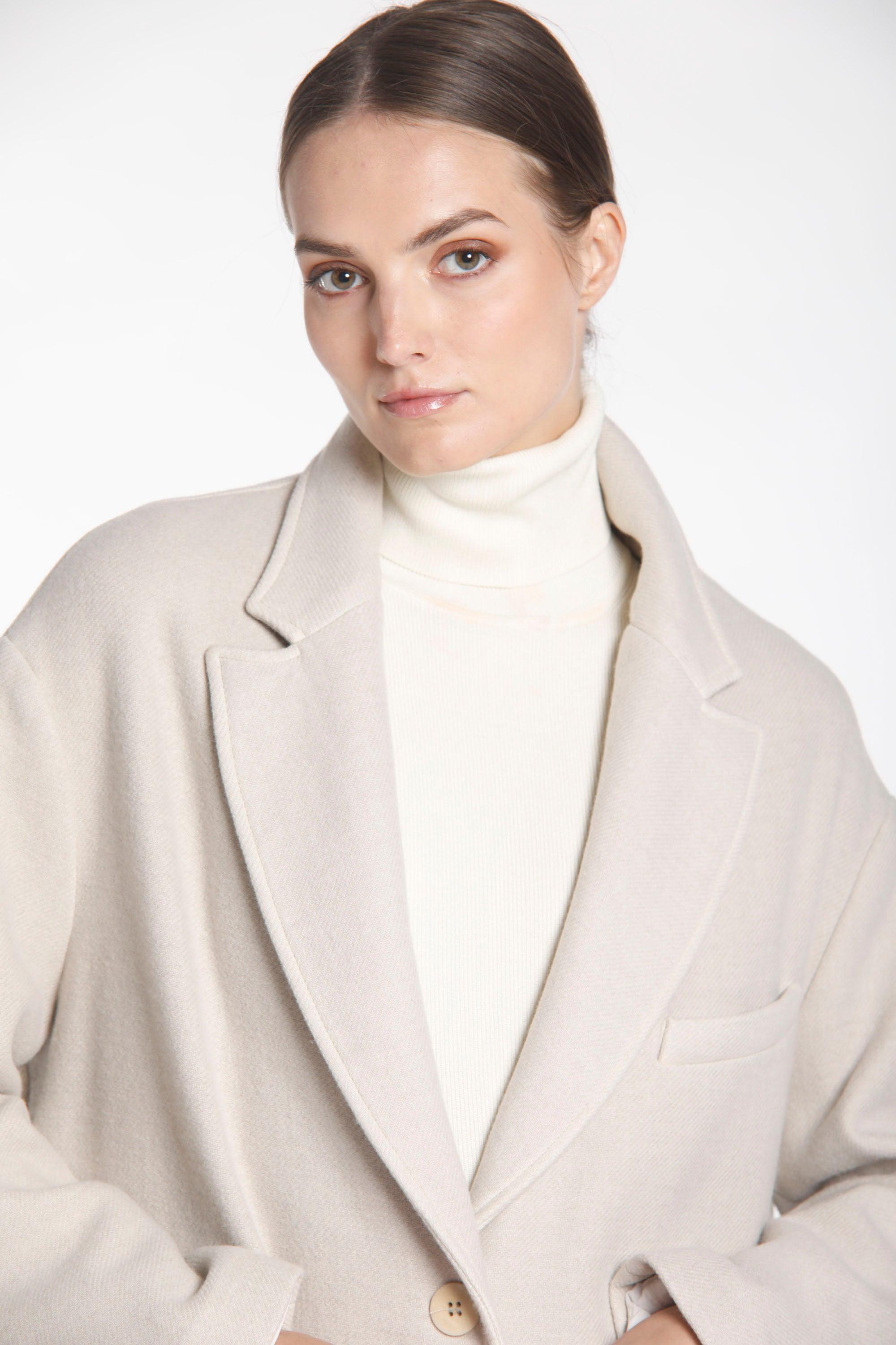 Image 2 de manteau femme en laine couleur glace, modèle Isabel Coat par Mason's