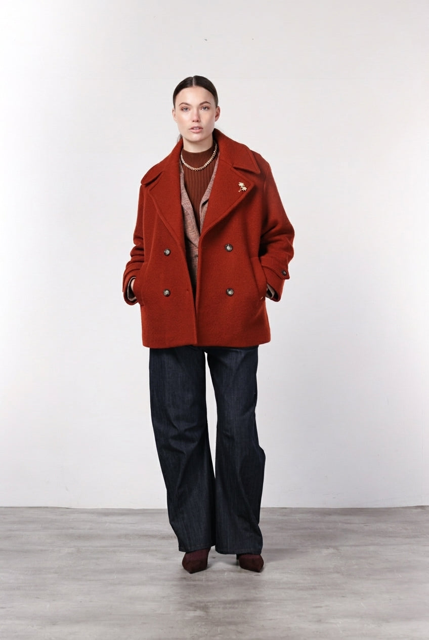 Manteau femme Leonie en bouclé de laine