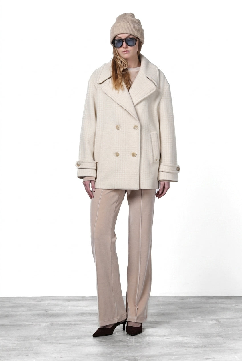 Leonie cappotto donna in lana fantasia a quadri
