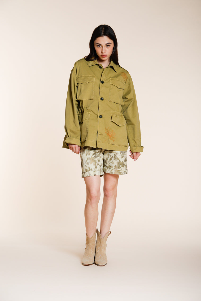 Florence New chaqueta mujer en twill ligero stretch bordado flores