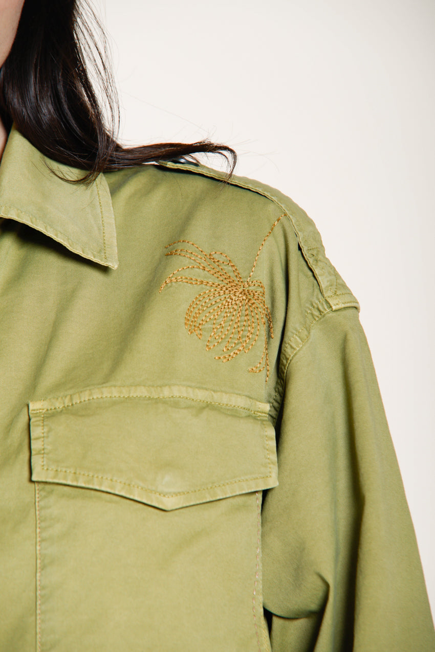 Florence New chaqueta mujer en twill ligero stretch bordado flores