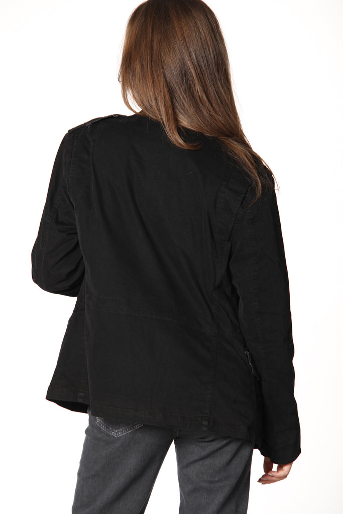 immagine 5 di field jacket donna in gabardina colore nero modello Icon Field di Mason's 
