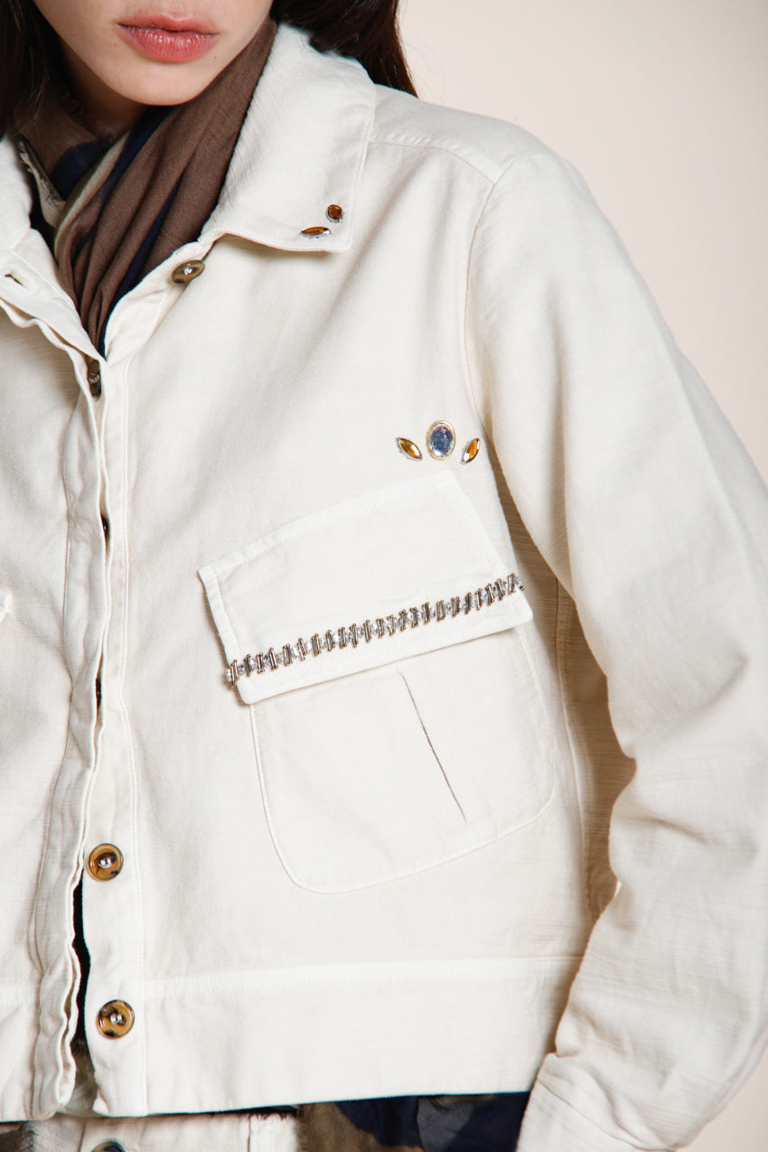 San Diego Damen Jacke Dame aus Flammgarn-Baumwolle mit Nieten