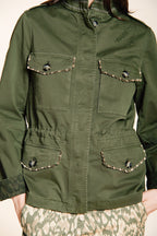 Eva giacca donna in twill ricamo fiori