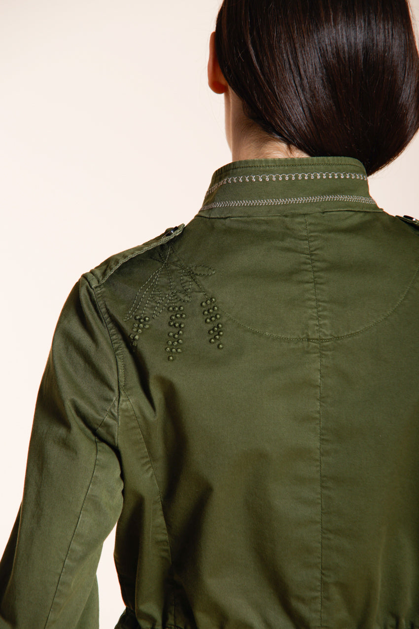 Eva chaqueta mujer en twill bordado flores