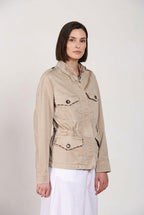 Eva giacca donna in twill ricamo fiori