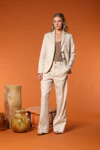 Helena blazer donna in tela misto lino e cotone