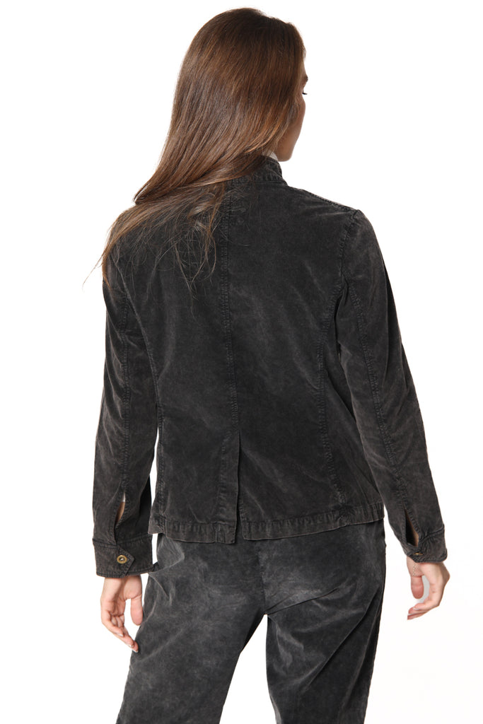 Immagine 4 di giacca da donna in velluto 1000 righe nero modello Karen di Mason's