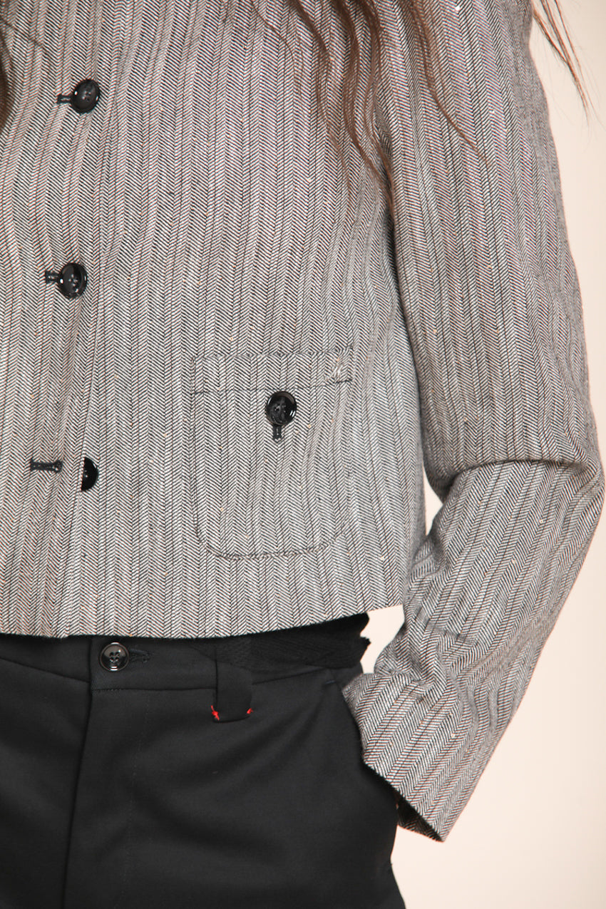 Foto 2 Lou Lou giacca cropped donna in resca paillettes