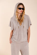 Marta sudadera mujer manga corta en jersey de rizo