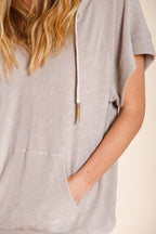 Marta sudadera mujer manga corta en jersey de rizo