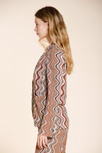 Helena Damen Blazer aus Strick Lurex Wellenmuster