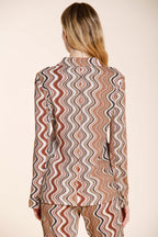 Helena Damen Blazer aus Strick Lurex Wellenmuster