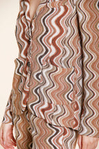 Helena Damen Blazer aus Strick Lurex Wellenmuster