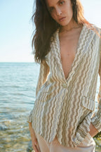 Irene Blazer Damen aus Jersey Streifenmuster