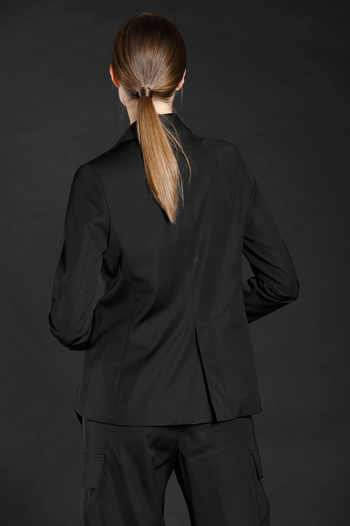 immagine 4 di blazer donna in raso stretch colore nero modello Smocking di Mason's 