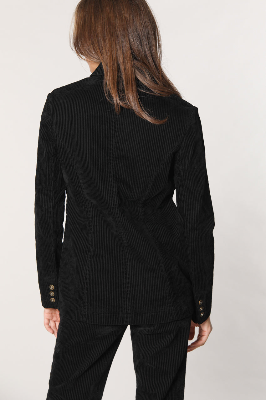 immagine 4 di blazer da donna in velluto a coste colore nero modello Theresa  di Mason's
