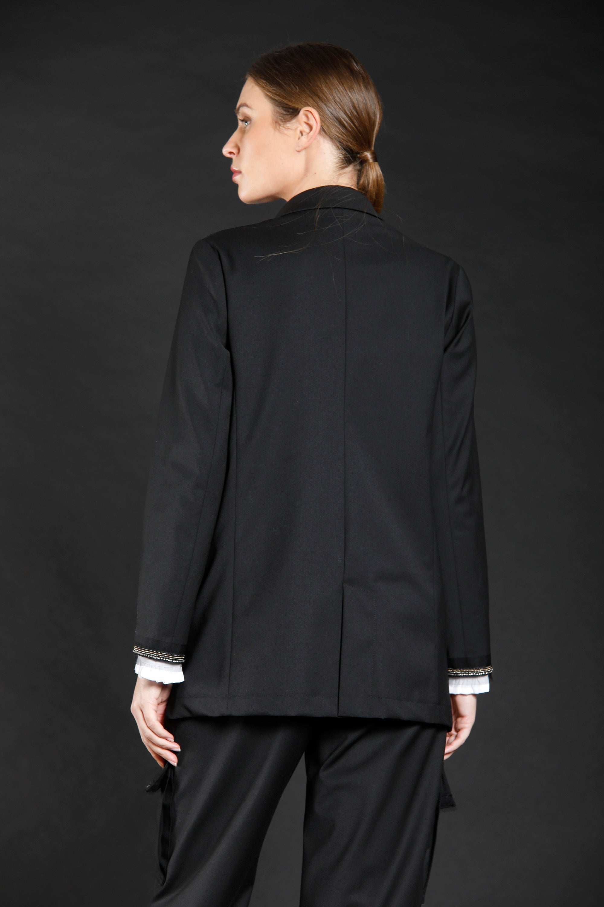 Bild 3 von Damen-Blazer aus Wolle und Viskose schwarz Modell Letizia von Mason’s