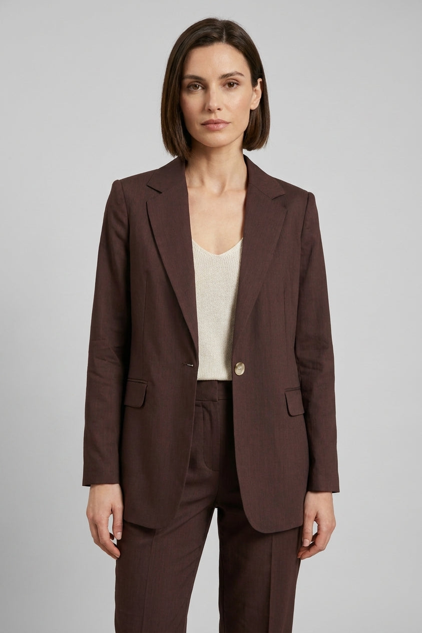Irene Blazer Damen aus Leinen Viskose Mischgewebe Canvas