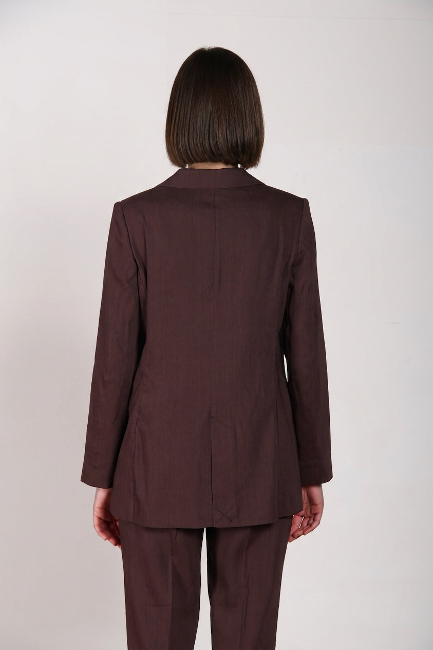 Irene Blazer Damen aus Leinen Viskose Mischgewebe Canvas