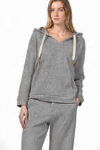 Hoodie Damen-Sweatshirt aus Jersey in Strickoptik