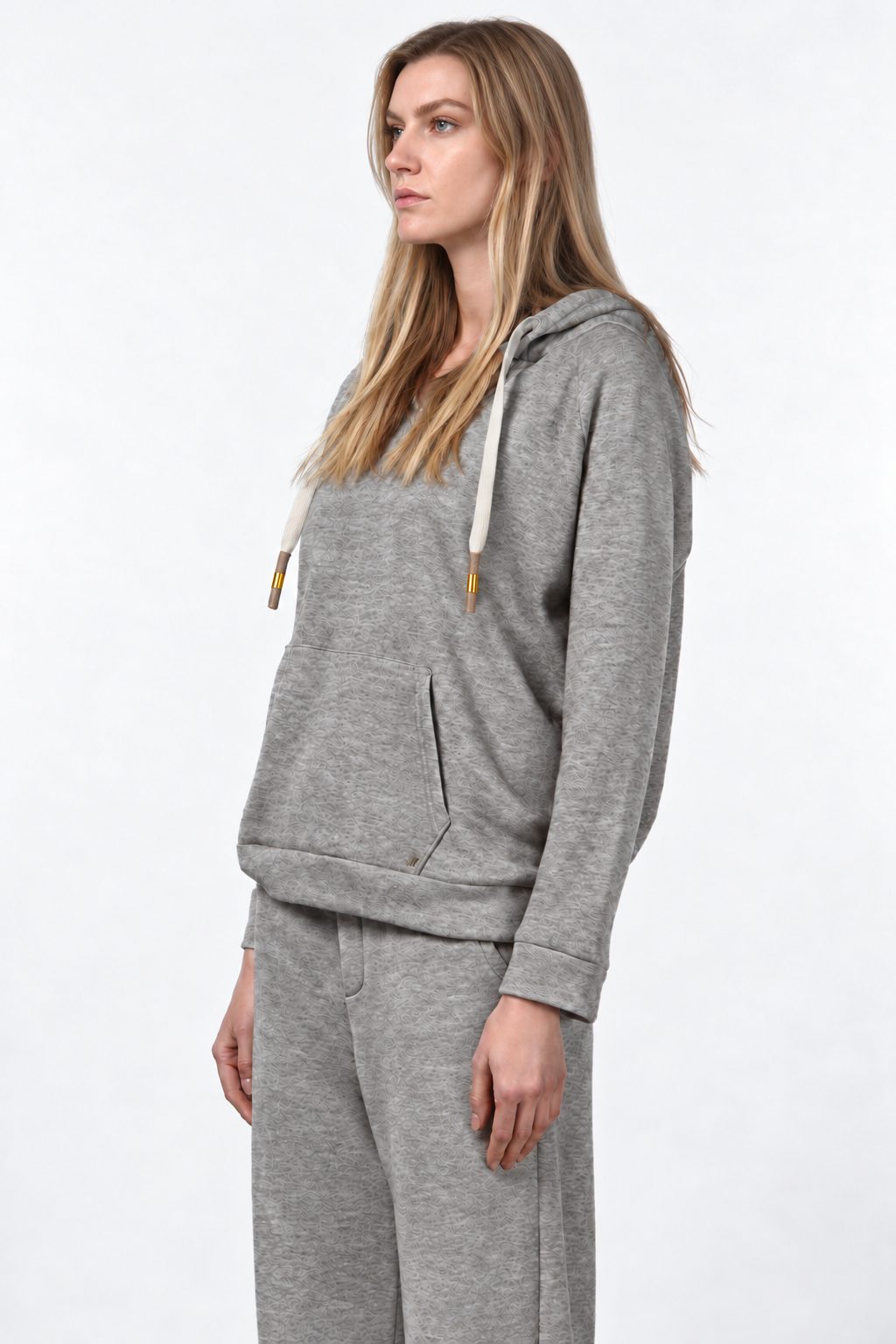 Hoodie Damen-Sweatshirt aus Jersey in Strickoptik
